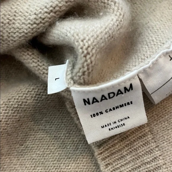 Naadam Women's V-Neck Cashmere Sweater in Beige - Picture 6 of 8